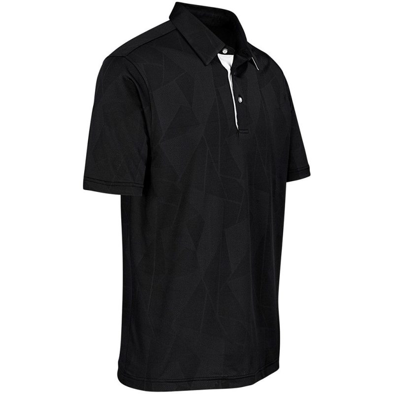 Mens Motif Golf Shirt- Black