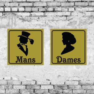 Mans Dames Toilet Business Sign