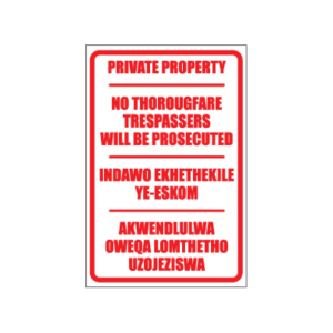 Private Property Trespassers Sign