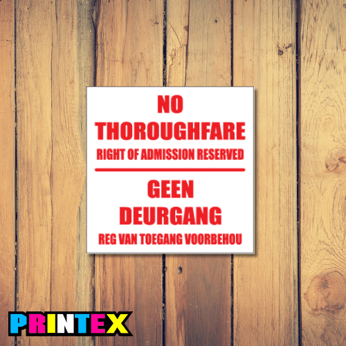 Right of Admission Business Sign | Security & Indemnity Signs | Printex