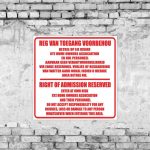 Right of Admission Reserved Sign