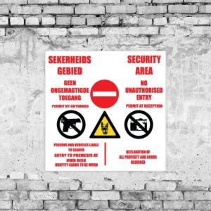 Security Area No Entry Sign