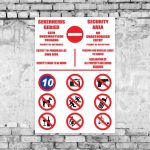 Security Area Rules Sign