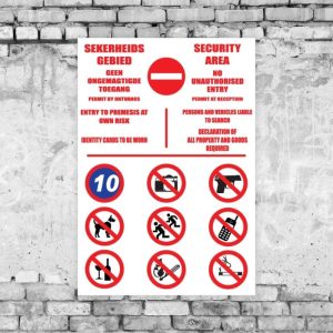 Security Area Rules Sign