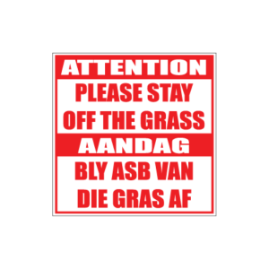 Stay off Grass Sign