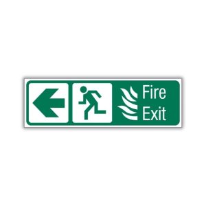ARROW LEFT, RUNNING MAN LEFT WITH FIRE EXIT SAFETY SIGN (IN44 L)