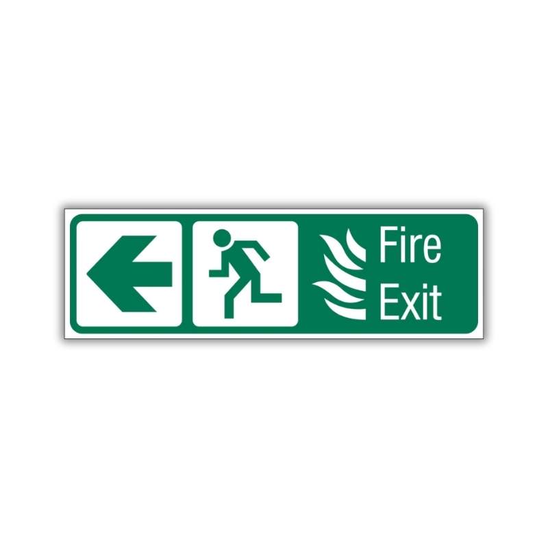 ARROW LEFT, RUNNING MAN LEFT WITH FIRE EXIT SAFETY SIGN (IN44 L) ARROW LEFT, RUNNING MAN LEFT WITH FIRE EXIT SAFETY SIGN (IN44 L)