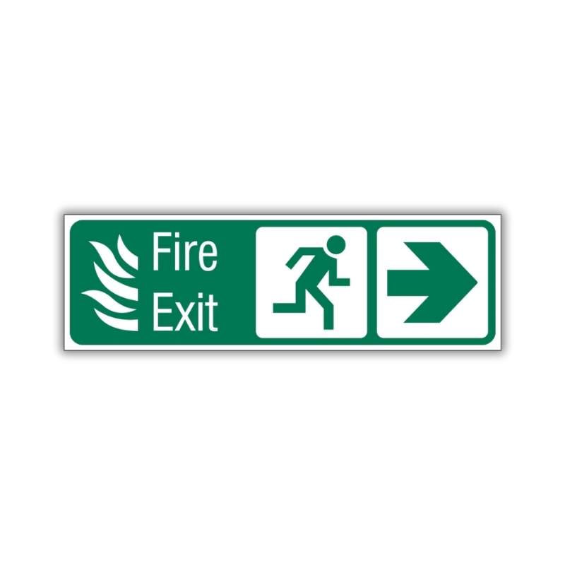 ARROW RIGHT, RUNNING MAN RIGHT WITH FIRE EXIT SAFETY SIGN (IN44 R) Arrow Right, Running Man Right With Fire Exit Safety Sign (IN44R)