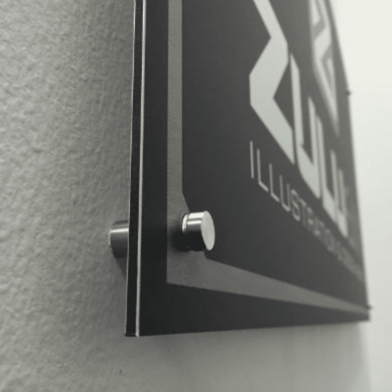 Aluminium Signs Mounted with stand offs