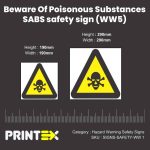 Beware Of Poisonous Substances SABS safety sign (WW5)