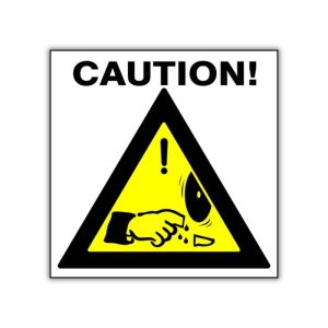 Caution Sharp blade safety sign (HW34)