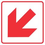 DIAGONAL RED ARROW SAFETY SIGN (FB1.1) (7)