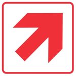 DIAGONAL RED ARROW SAFETY SIGN (FB1.1) (7)