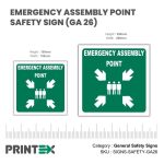 EMERGENCY ASSEMBLY POINT SAFETY SIGN (GA 26)