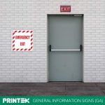Emergency Exit Red Border Safety Sign (FE7)