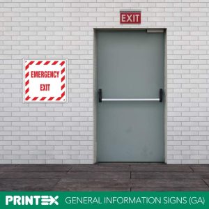 Emergency Exit Red Border Safety Sign (FE7)