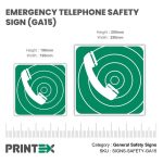 Emergency Telephone Safety Sign (GA15)