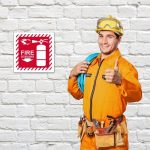 FIRE EXTINGUISHER WITH ARROW DOWN SAFETY SIGN (FE48) (4)