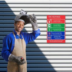 FIRE RESPONSE INSTRUCTIONS SAFETY SIGN (FR1) (2)