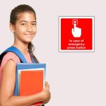 IN CASE OF EMERGENCY PRESS BUTTON SAFETY SIGN (INC01)