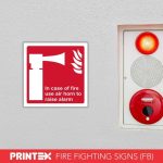 IN CASE OF FIRE USE AIR HORN TO RAISE ALARM SAFETY SIGN (FA13)
