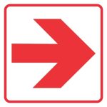RED ARROW - LOCATION OF FIRE FIGHTING EQUIPMENT SAFETY SIGN - RIGHT