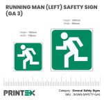 Running Man (Left) Safety Sign (GA3)