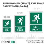RUNNING MAN (RIGHT), EXIT RIGHT SAFETY SIGN (GA 4A)