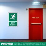 RUNNING MAN (RIGHT), EXIT RIGHT SAFETY SIGN (GA 4A)
