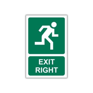 RUNNING MAN (RIGHT), EXIT RIGHT SAFETY SIGN (GA 4A)