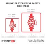 SPRINKLER STOP VALVE SAFETY SIGN (FB6)