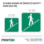 Stairs Going Up (Right) Safety Sign (GA18)
