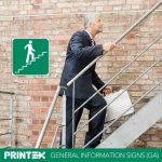 Stairs Going Up (Right) Safety Sign (GA18)