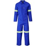 Safety Polycotton Boiler Suit - Reflective Arms & Legs - Yellow Tape
