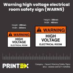 Warning High Voltage Electrical Room Safety Sign (WARN5)