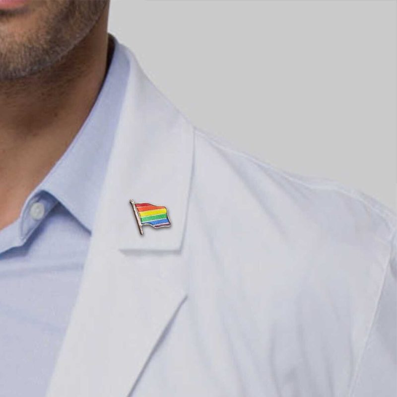 LGBTQ Lapel Badges Wavy Flag