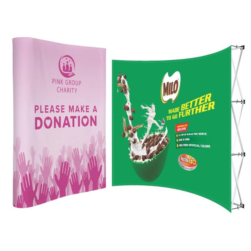 Custom Printed Curved Banner Walls