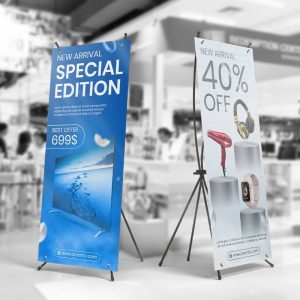 Custom Printed X-Banner Display