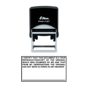 Shiny S-827 Ready Made Stamp I Certify Block