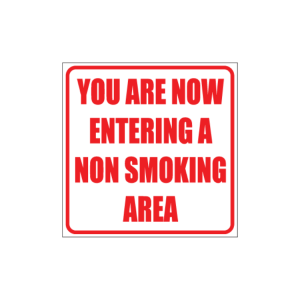 Entering Non Smoking Area Sign