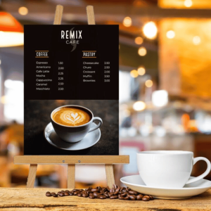 Mockup of Wooden Display Easel