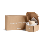 White printed kraft bioxes