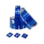 Blue Tear Off Tab Wristbands