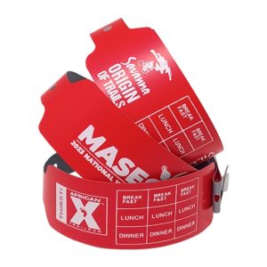 Red Vinyl Wideface Wristbands