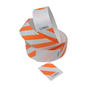 orange Striped Tyvek Wristbands Plain