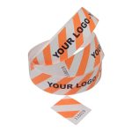 orange Striped Tyvek Wristbands printed