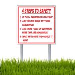 4 Steps To Safety Sign