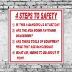 4 Steps To Safety Sign