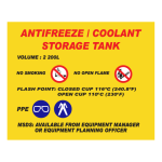 Antifreeze / Coolant Storage Tank Sign