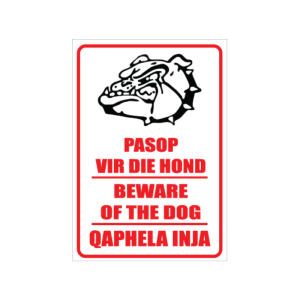 Beware of Dog Afr/Eng Sign